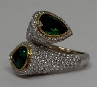 18K Gold Emerald & Diamond Ring (Dayton, NJ)