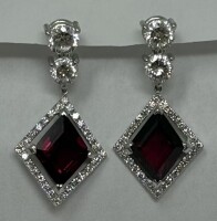 18K Gold Ruby & Diamond Earrings (Dayton, NJ)