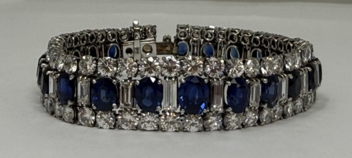 Platinum Sapphire & Diamond Bracelet (Dayton, NJ)