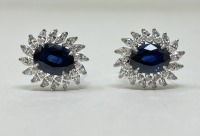 18K Gold Sapphire & Diamond Earrings (Dayton, NJ)