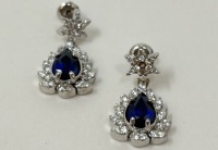 14K Gold Sapphire & Diamond Earrings (Dayton, NJ)