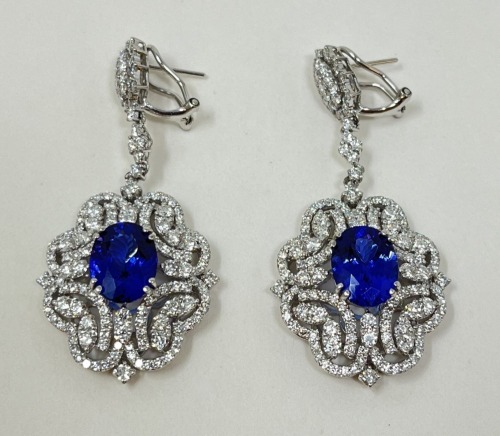 18K Gold Diamond & Tanzanite Earrings (Dayton, NJ)
