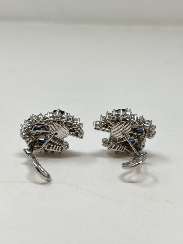 18K Gold Sapphire & Diamond Earrings (Dayton, NJ)