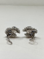18K Gold Sapphire & Diamond Earrings (Dayton, NJ)