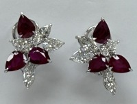 Platinum Diamond & Ruby Earrings (Dayton, NJ)