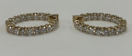 14K Gold Diamond Hoop Earrings (Dayton, NJ)