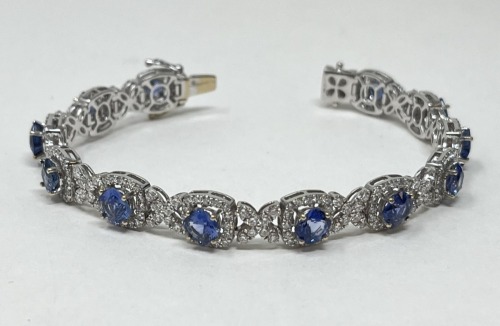 18K Gold Sapphire & Diamond Bracelet (Dayton, NJ)