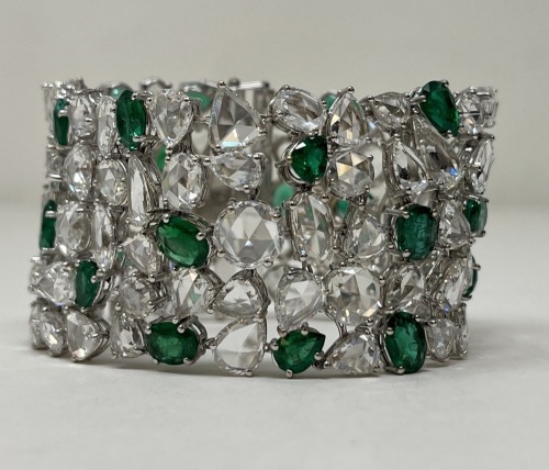 18K Gold Emeald & Diamond Bracelet (Dayton, NJ)