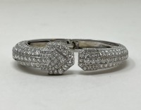 Platinum "David Webb" Diamond Hinged Bangle (Dayton, NJ)