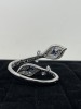 Platinum & Stainless Steal Diamond & Sapphire Hinged Bracelet (Dayton, NJ) - 4