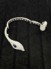 Platinum & Stainless Steal Diamond & Sapphire Hinged Bracelet (Dayton, NJ) - 5