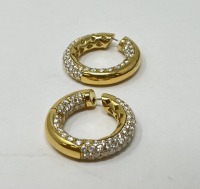 14K Gold Diamond Hoop Earrings (Dayton, NJ)