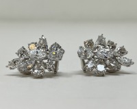 Platinum Diamond French Clip Post Earrings (Dayton, NJ)