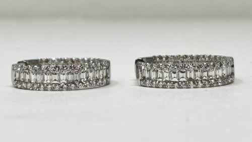 18K Gold Diamond Hoop Earrings (Dayton, NJ)