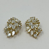 18K Gold Diamond French Back Earrings (Dayton, NJ)