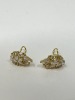18K Gold Diamond French Back Earrings (Dayton, NJ) - 5