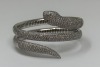 18K Gold Diamond & Emerald Hindged Snake Bracelet (Dayton, NJ) - 2