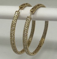 18K Gold Diamond Hoop Earrings (Dayton, NJ)