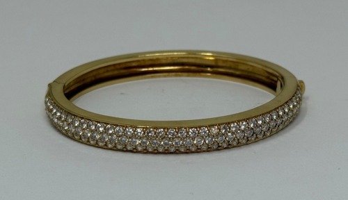 18K Gold Kirt Wayne Diamond Hindged Bangle Bracelet (Dayton, NJ)