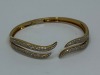 14K Gold Shy Diamond Hindged Bangle Bracelet (Dayton, NJ) - 3