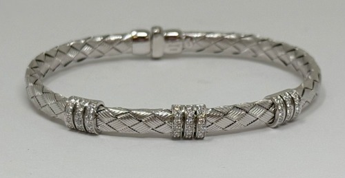 18K Gold Emerald & Diamond Hindged Bracelet (Dayton, NJ)