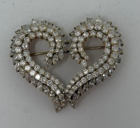 18K Gold Diamond Heart Brooch (Dayton, NJ)