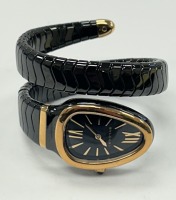 18K Gold & Black Ceramic Bulgair Serpenti Watch (Dayton, NJ)