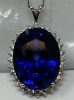 (1) 18K Gold Chain Necklace & (1) 14K Gold Diamond & Sapphie Pendant (Dayton, NJ)