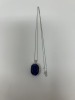 (1) 18K Gold Chain Necklace & (1) 14K Gold Diamond & Sapphie Pendant (Dayton, NJ) - 2