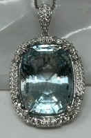 (1) 18K Gold Chain Necklace & (1) 14K Gold Diamond & Topaz Pendant (Dayton, NJ)