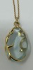 (1) 18K Gold Chain Necklace & (1) 18K Gold Diamond & Aquamarine Pendant (Dayton, NJ)