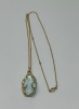 (1) 18K Gold Chain Necklace & (1) 18K Gold Diamond & Aquamarine Pendant (Dayton, NJ) - 2