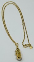 (1) 18K Gold Chain Necklace & (1) 18K Gold Dragon Diamond Pendant (Dayton, NJ)