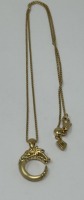 (1) 18K Gold Chain Necklace & (1) 18K Gold Dragon Sapphire Pendant (Dayton, NJ)