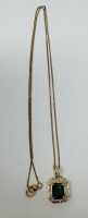 925 & Gold Plate Necklace & 14K Gold Emeald & Diamond Pendant (Dayton, NJ)