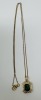 925 & Gold Plate Necklace & 14K Gold Emeald & Diamond Pendant (Dayton, NJ)