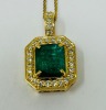 925 & Gold Plate Necklace & 14K Gold Emeald & Diamond Pendant (Dayton, NJ) - 2