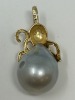 14K Gold Diamond & Tahitian Pearl Octopus Pendant (Dayton, NJ) - 2