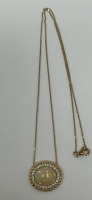 14K Gold Diamond & Opal Necklace (Dayton, NJ)