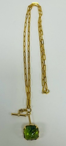 18K Gold Diamond & Peridot Necklace (Dayton, NJ)
