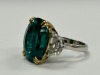 18K Gold & Platinum Emerald & Diamond Ring (Dayton, NJ) - 3
