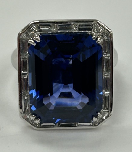 Platinum Sapphire & Diamond Ring (Dayton, NJ)