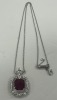Gold Glass-Ruby & Diamond Pendant and Chain (Dayton, NJ)