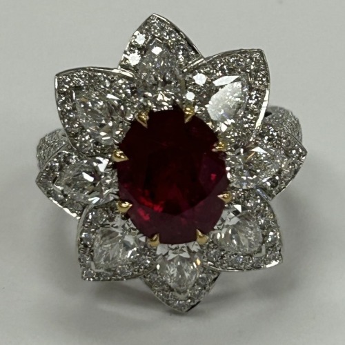 Platinum, Ruby & Diamond Ring (Dayton, NJ)