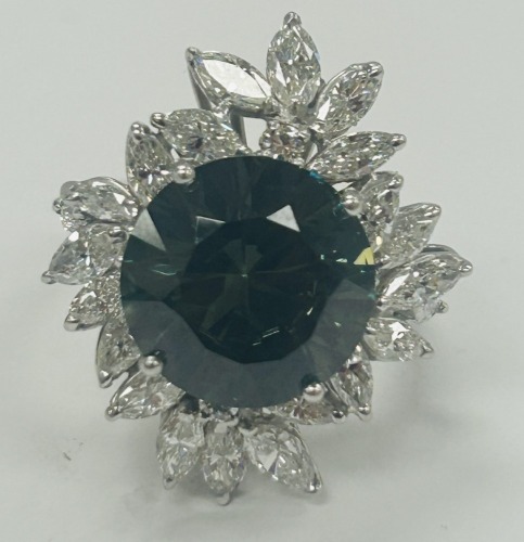 18KW Gold, Diamond & Zircon Ring (Dayton, NJ)