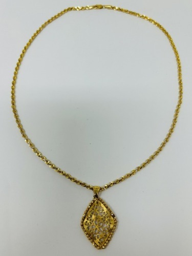 14K Gold & Diamond Necklace (Dayton, NJ)