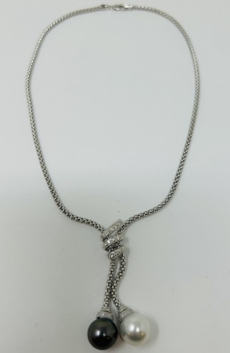 18K Gold Diamond & Pearl Necklace (Dayton, NJ)