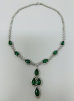 18K Gold Diamond & Emerald Necklace (Dayton, NJ)
