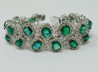 18K Gold Diamond & Emerald Bracelet (Dayton, NJ)