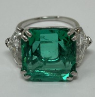 Platinum Ring with Diamonds & Emerald (Dayton, NJ)